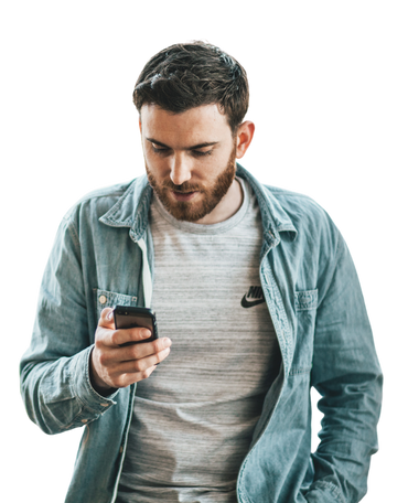 Man using his smartphone